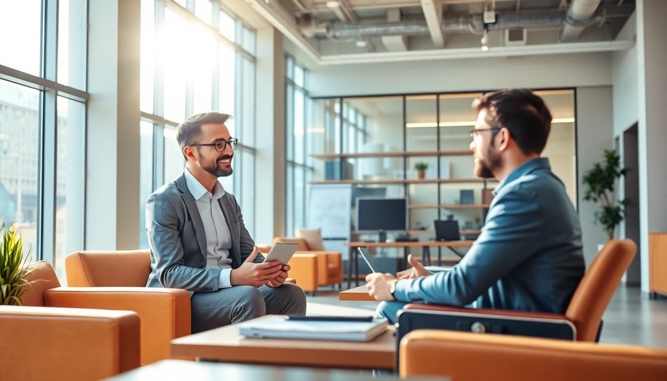 Headhunter Ingenieure interview process in a professional setting with engaging interaction.