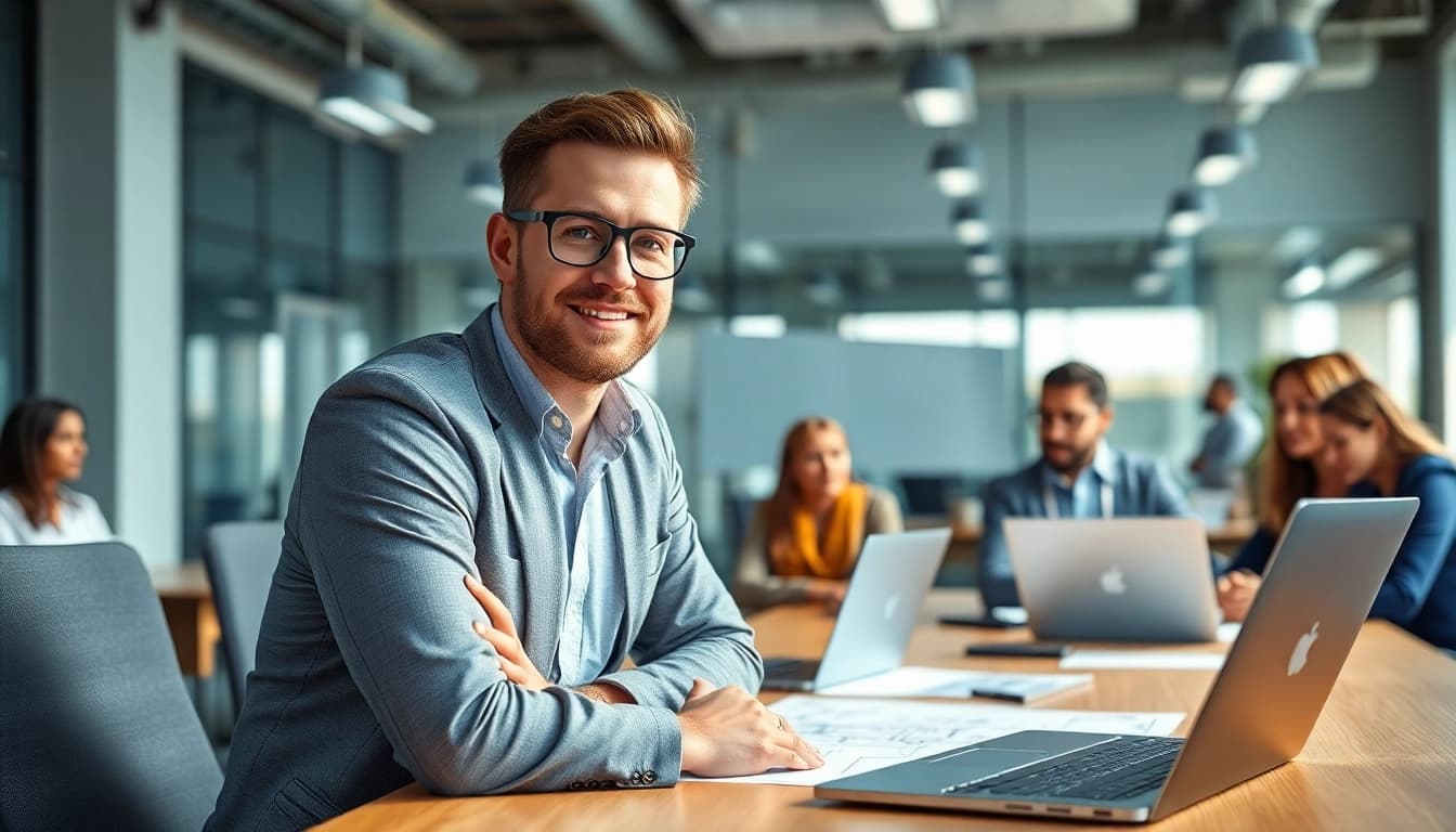 Headhunter Ingenieure beim Rekrutieren talentierter Ingenieure in einem modernen Büro.