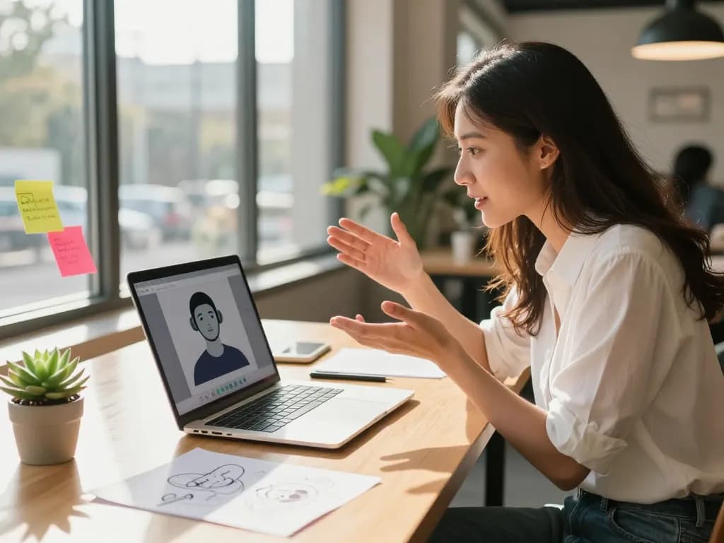 Engaging sex ai chat conversation with a virtual AI chatbot in a vibrant workspace