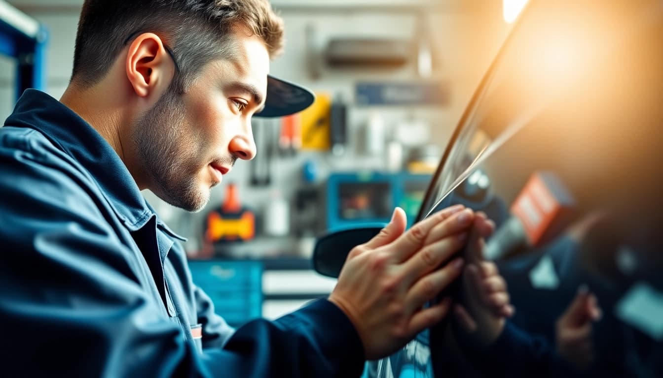Smart Repair München Termin bei einem professionellen Techniker, der an Fahrzeuglack arbeitet.