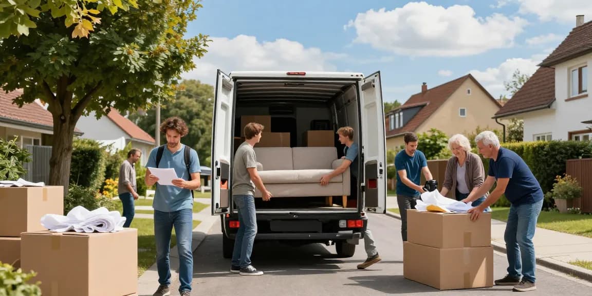 Umzugsunternehmen Bruchsal hilft Familie beim Umzug mit professionellen Umzugshelfern.