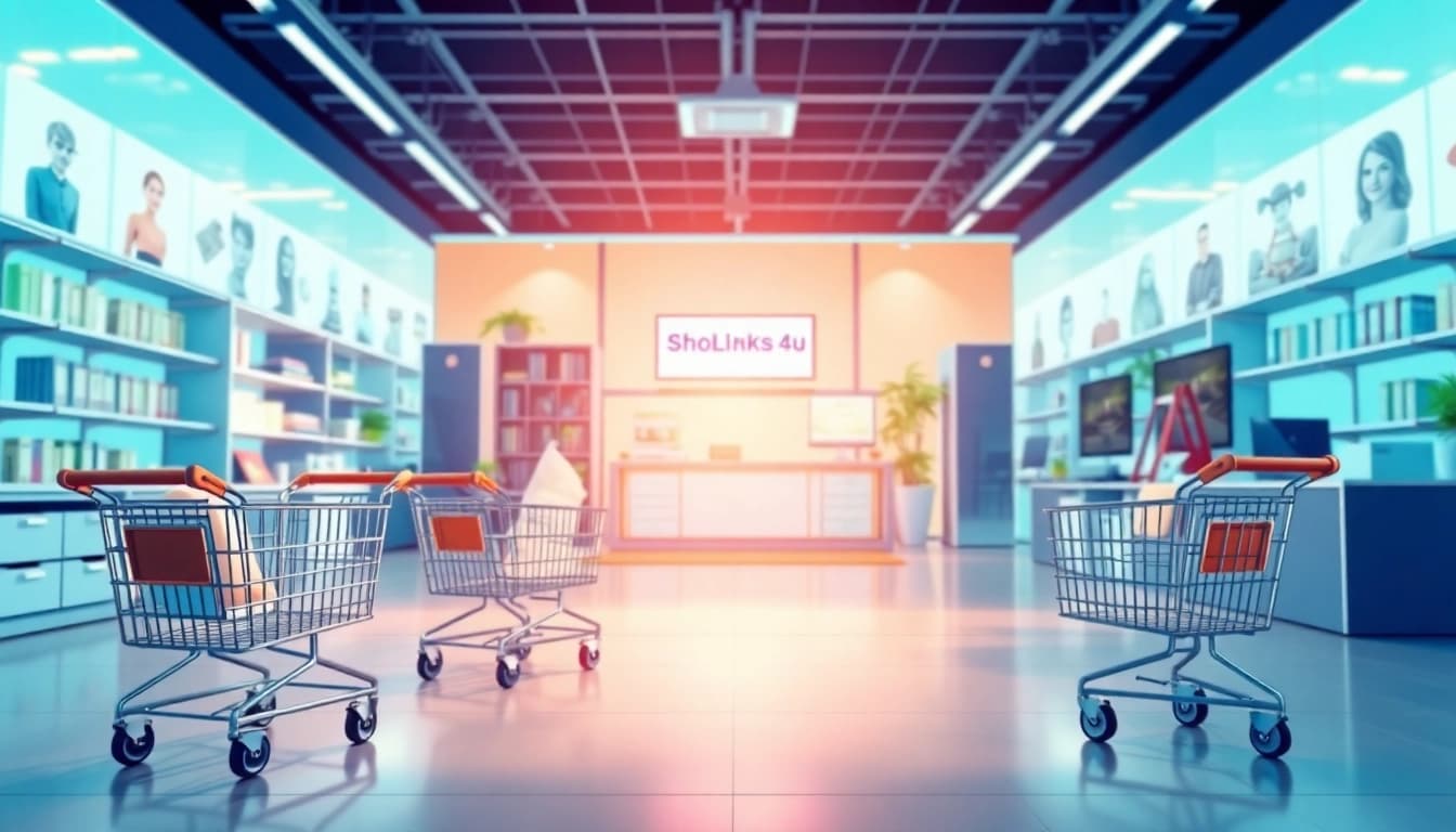 Shoplinks 4u - Interaktive digitale Marktplatzansicht mit modernen Produktkategorien