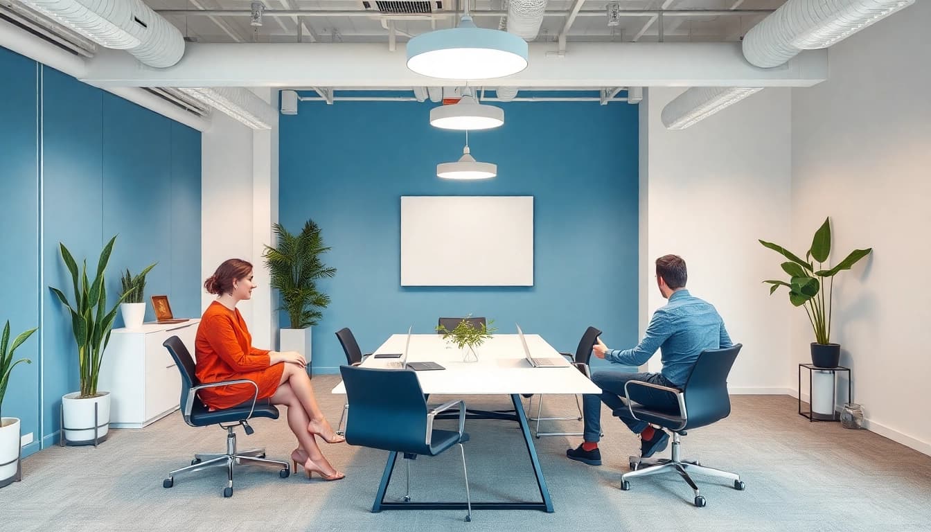 Headhunter Bielefeld im modernen Büro, wo Fachkräfte synergistisch arbeiten.