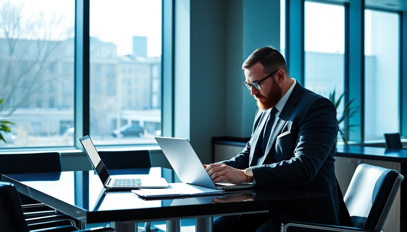 Headhunter Essen berät erfolgreich Klienten in einem modernen Büro.