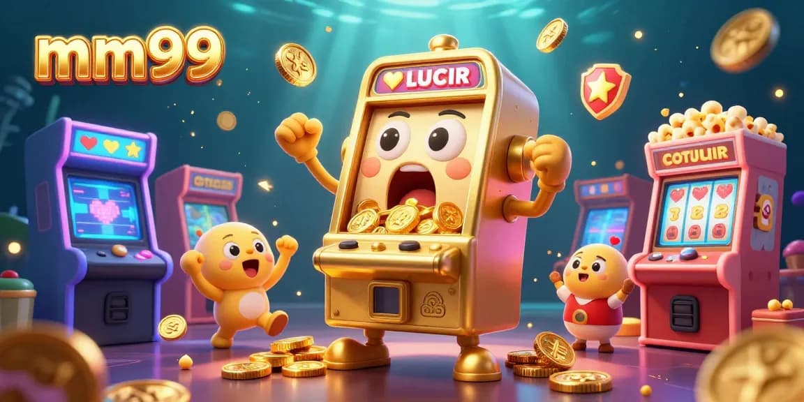 Experience the excitement of mm99 as a golden slot machine wins big, surrounded by cheering baby slots.