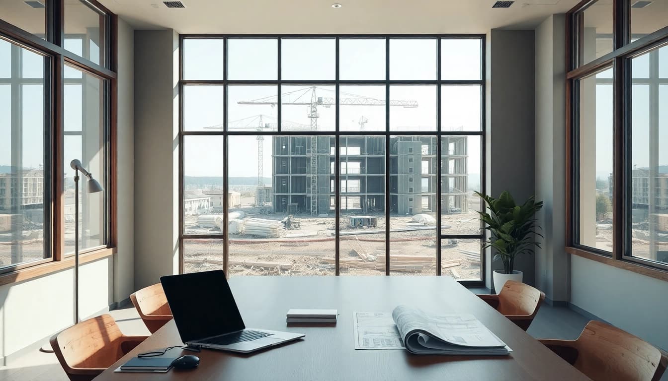 Headhunter Baubranche in einem modernen Büro, das Professionalität und Kreativität vermittelt.