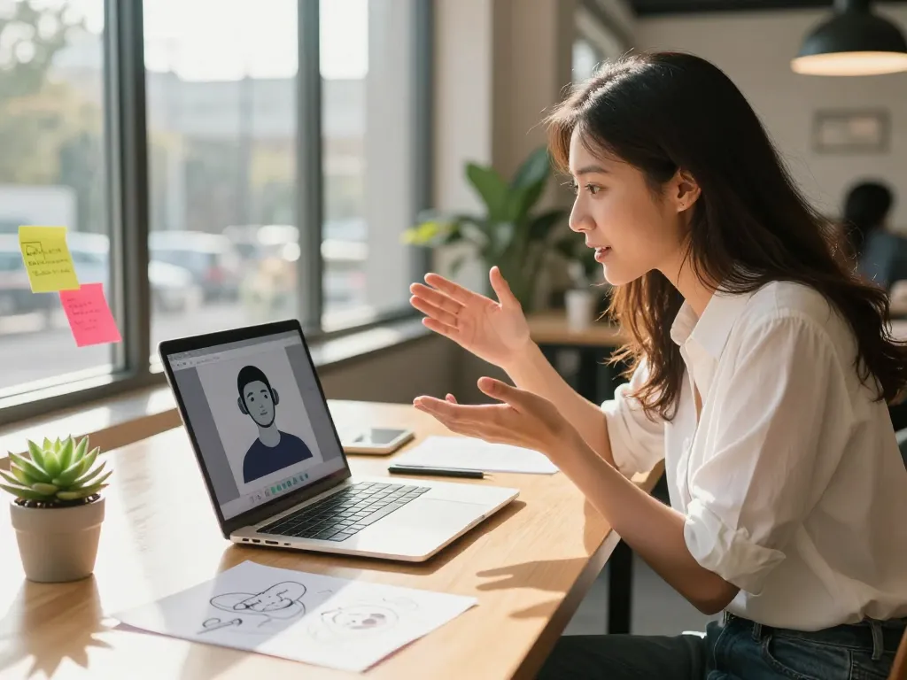 Engaging sex ai chat conversation with a virtual AI chatbot in a vibrant workspace