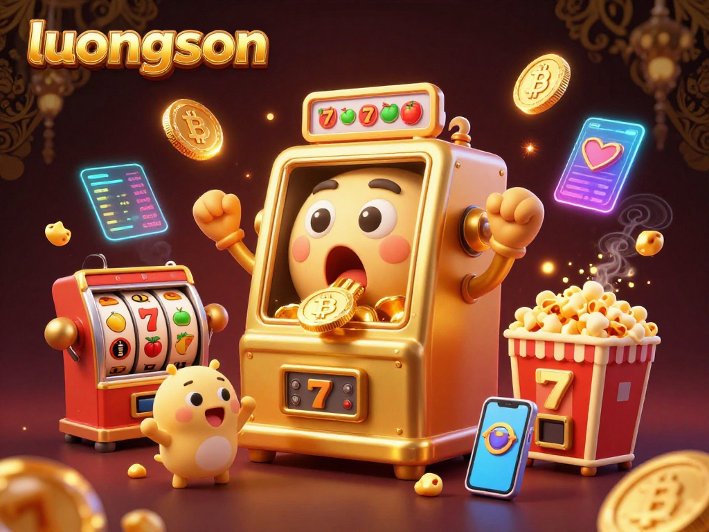 Experience thrilling moments with luongson's vibrant slots scene filled with gold coins and jackpots.