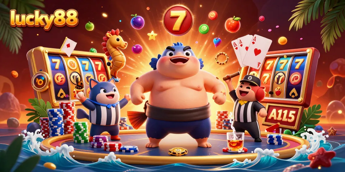 Spin the lucky88 slot reels with vibrant symbols and a lively underwater casino scene.