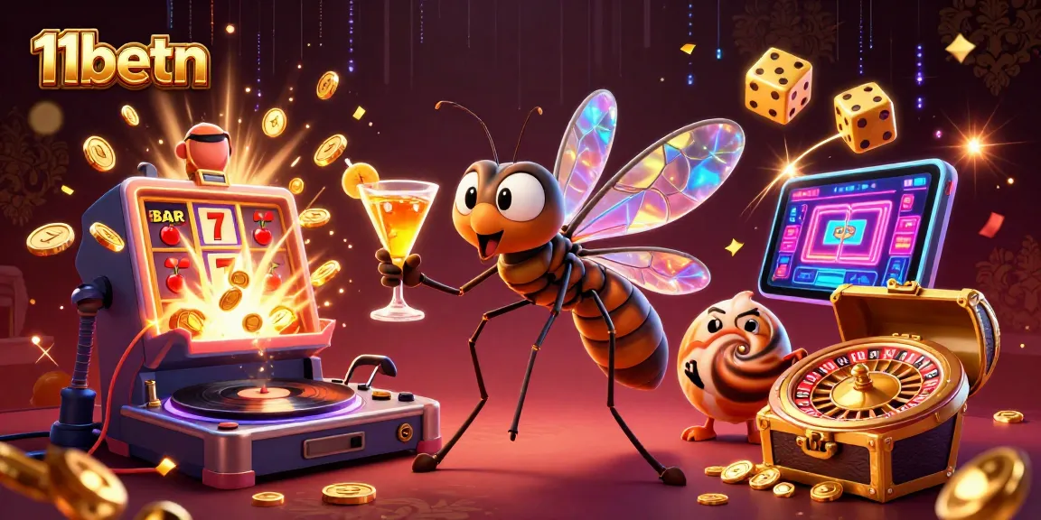 Experience the excitement of 11betn with a thrilling casino atmosphere featuring a lively 3D scene.