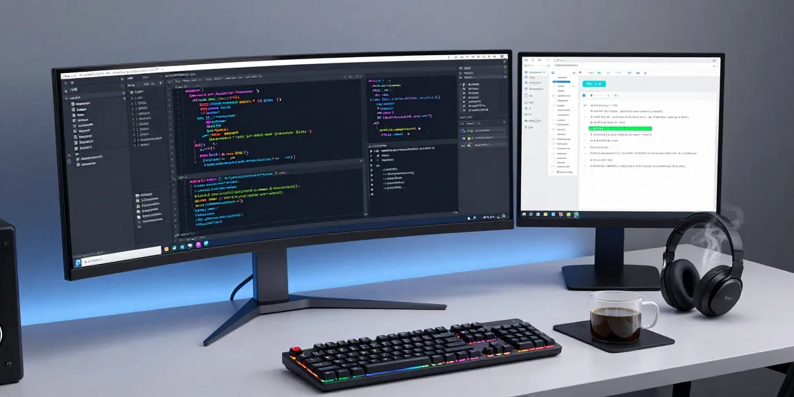 Handytarife comparison in a sleek tech workspace with software development tools, highlighting advanced technology.