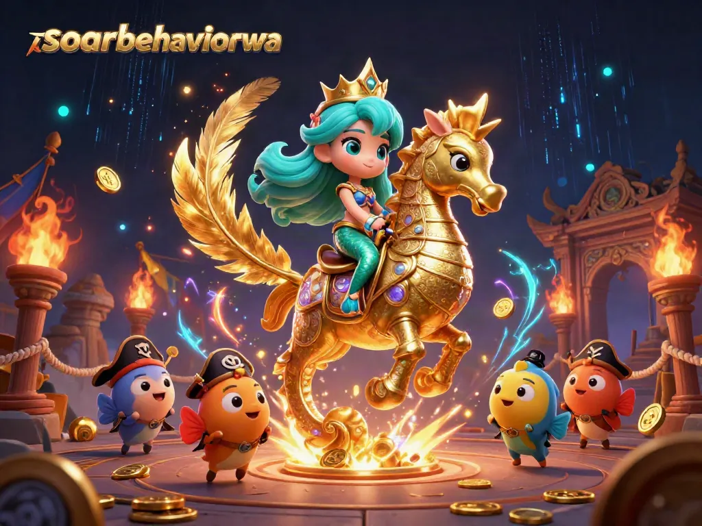 Engage in thrilling gameplay with soarbehaviorwa, featuring a vibrant 3D mermaid scene.