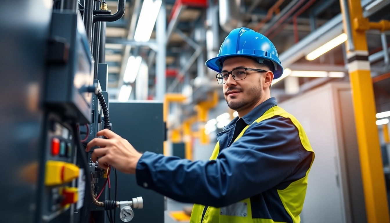 Electrician conducting a DGUV V3 Prüfung on equipment, showcasing safety and compliance checks effectively.
