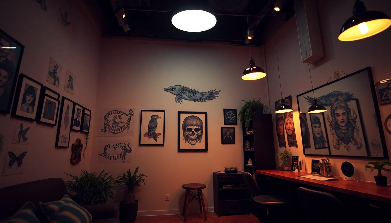 Tattoo Studio München: Entspannte Atmosphäre im modernes Tattoo-Studio mit kreativen Designs.