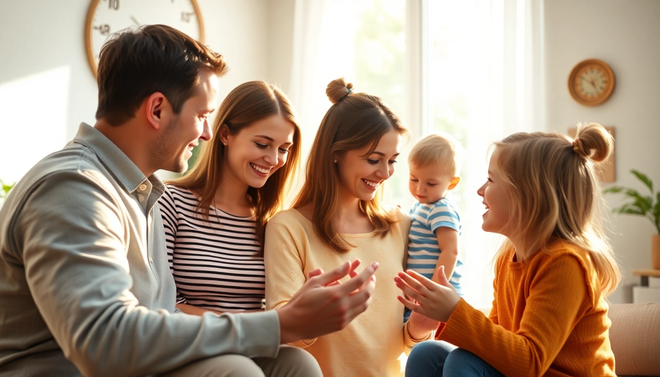Kindererziehung mit Eltern und Kind in liebevollem Spiel, das Freude ausstrahlt.