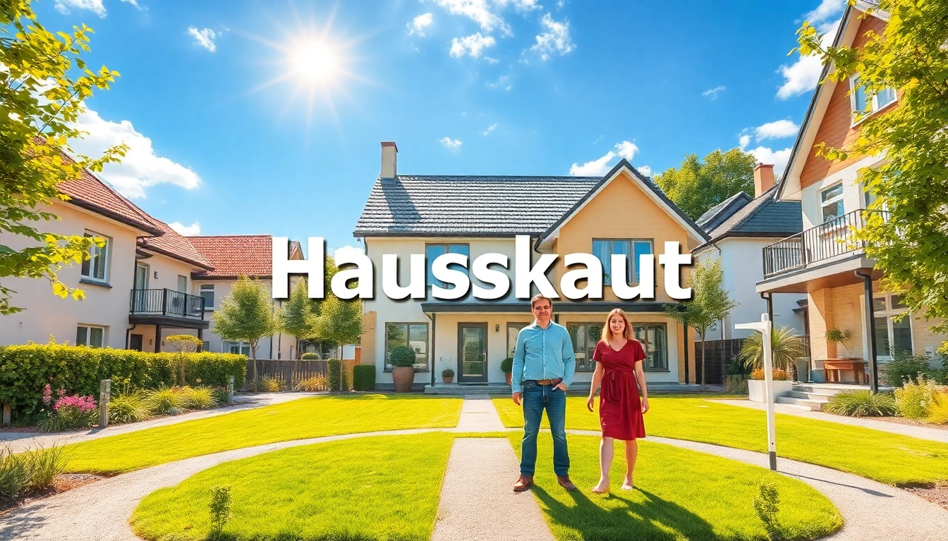 Familie steht glücklich vor ihrem neuen Eigenheim, symbolisiert den Traum vom Hauskauf.