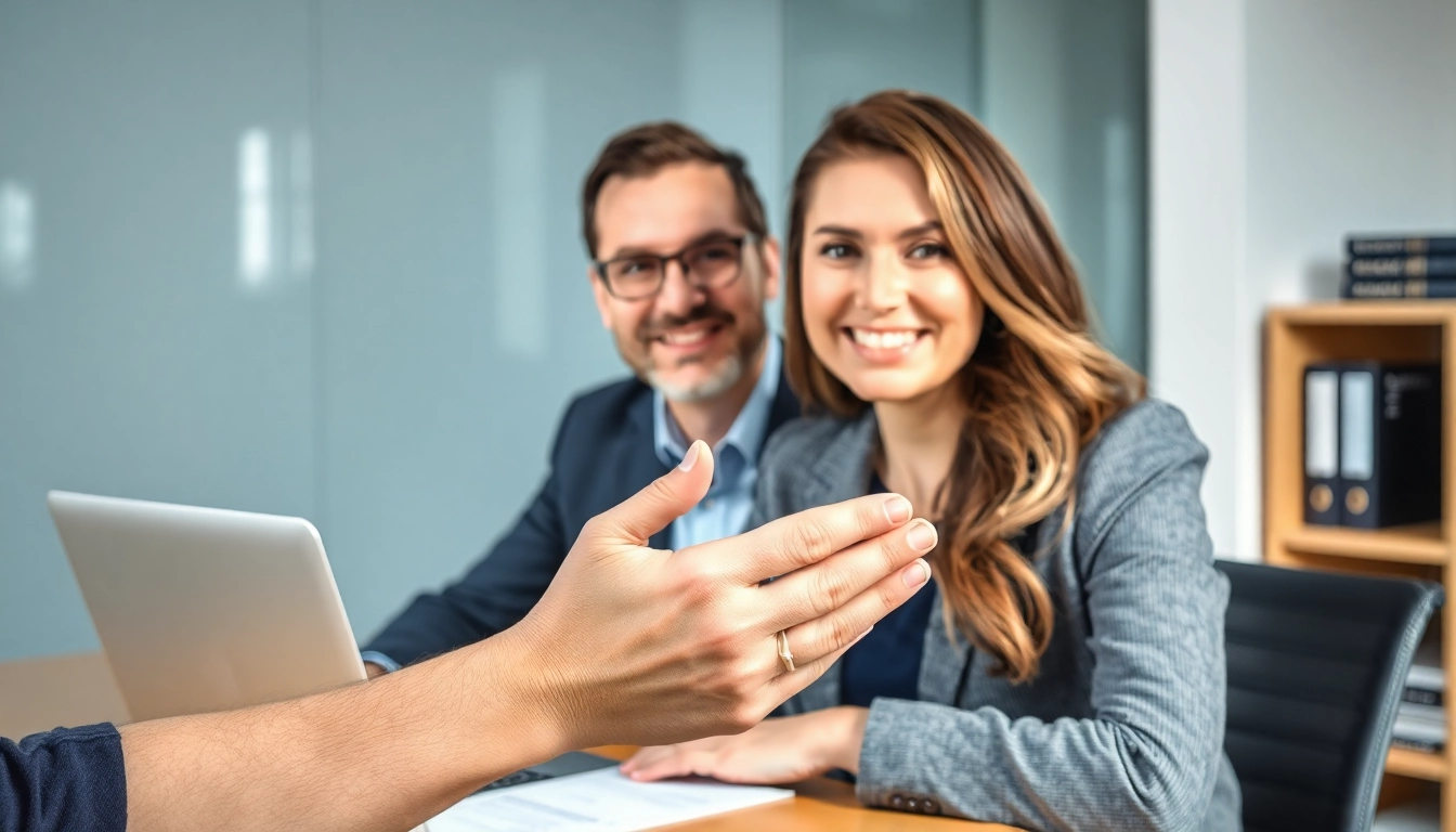 Headhunter Rostock überreicht einem Klienten seinen Lebenslauf in einem modernen Büro.
