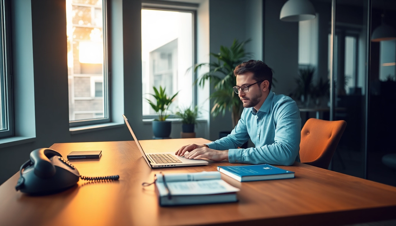 Professioneller Headhunter Düsseldorf arbeitet in modernen Büroumgebung