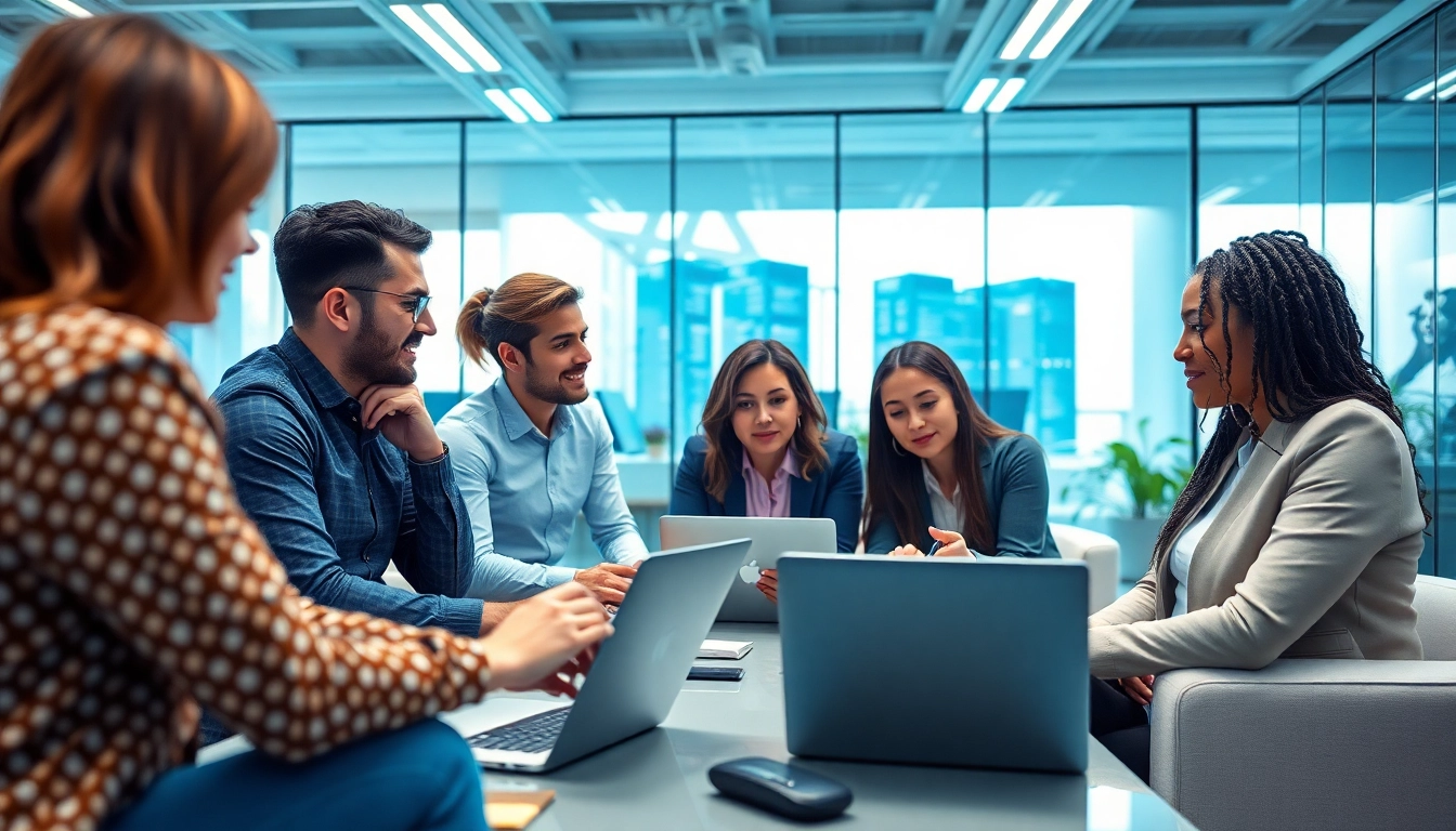 Engaged IT team in a modern office, representing Headhunter IT collaboration.