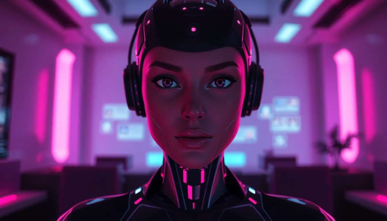 Engaging ai chat porn experience with a lifelike AI character in a vibrant chat interface.