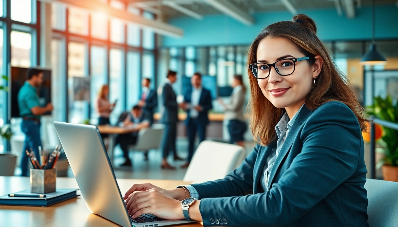 Headhunter IT professional engaging in recruitment process in modern office.