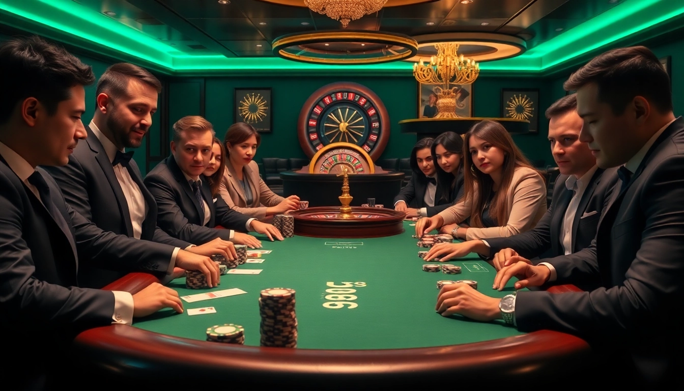 Experience an intense U88 poker game with enthusiastic players and glimmering cards.