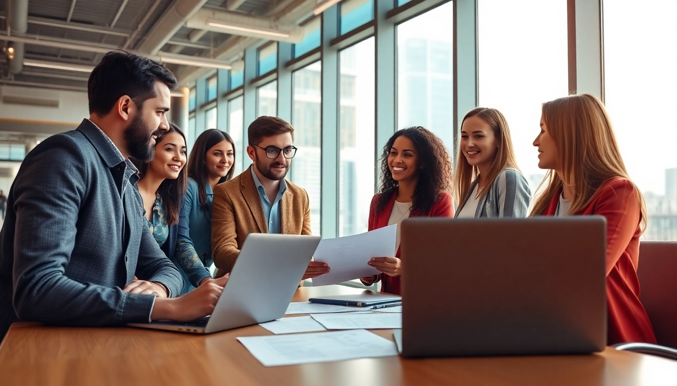 Headhunter Ingenieure beraten engagiert in modernem Büro.