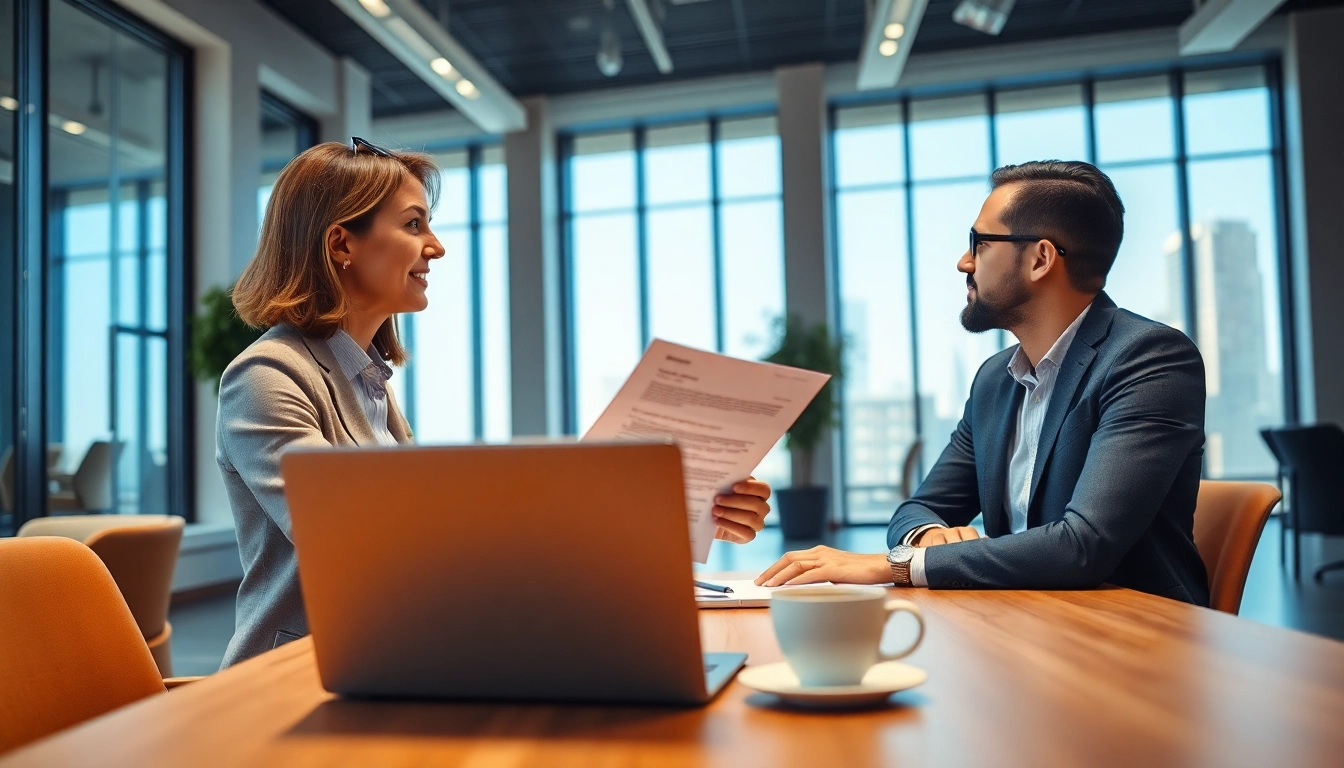 Headhunter Ingenieure in einem modernen Büro, das einen Ingenieurgespräch führt.
