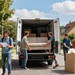 Umzugsunternehmen Bruchsal hilft Familie beim Umzug mit professionellen Umzugshelfern.