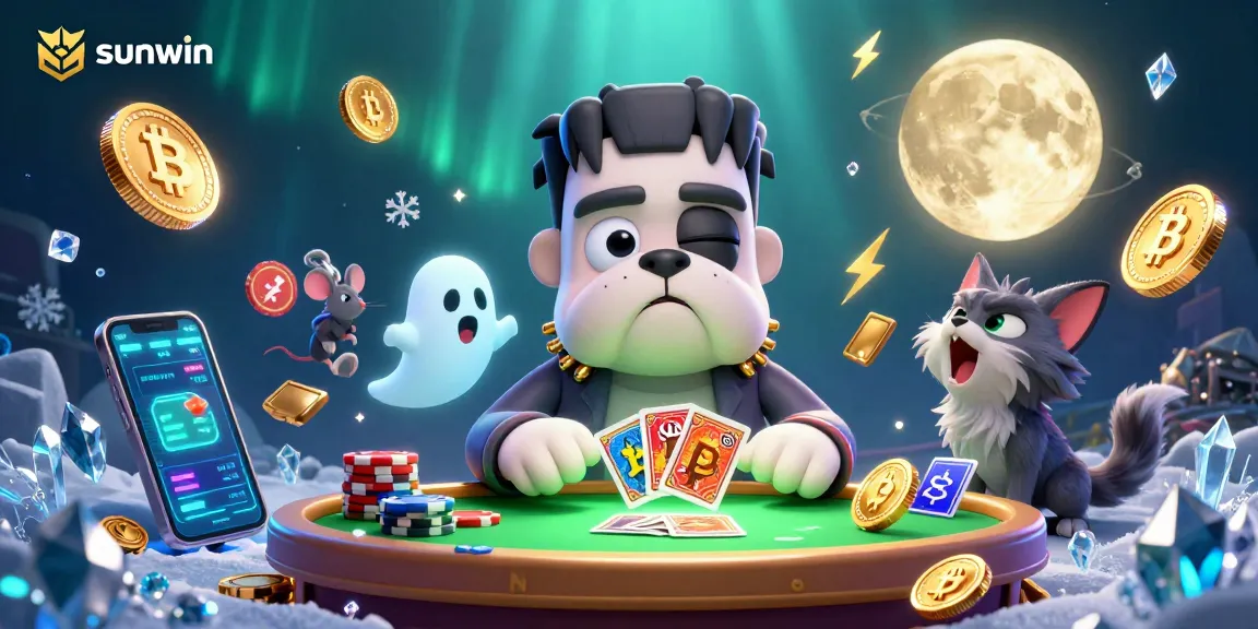 Engage with Sunwin's thrilling casino experience featuring a lively scene with 3D characters and vibrant game elements.